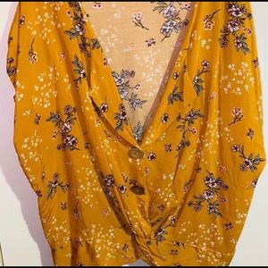 Floral V neck blouse